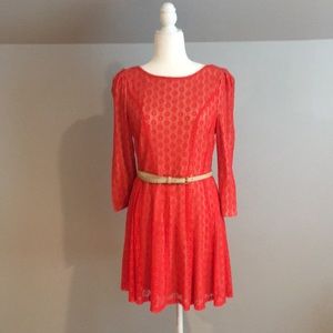 Long Sleeve Lace Detail Dress